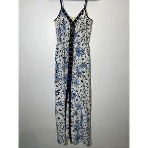 Michael‎ Kors Blue Floral Chain Maxi Dress. Small ✅